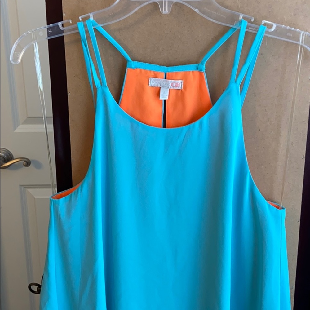 - GB blue/orange flowy summer dress. S